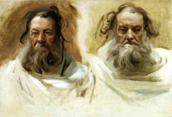 Study for Two Heads for Boston Mural,The Prophets